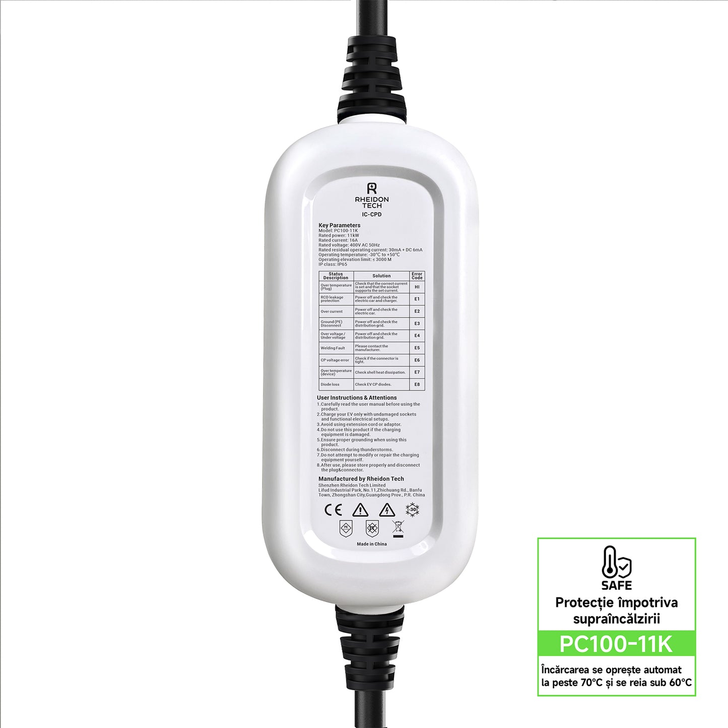 Încărcător portabil EV Rheidon 11 kW